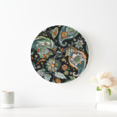 オリエンタルペイズリー伝統的:トルコのモチーフ。 ラージ壁時計 (ホーム)