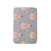 オリエンタルペイズリー孔雀フェザーバックグラウンド バスマット (正面縦)