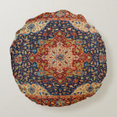 オリエンタルペルシャのトルコのカーペットパターン ラウンドクッション (裏面)