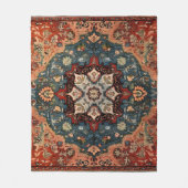 オリエンタルペルシャカーペットスノーフレーク フリースブランケット (正面)