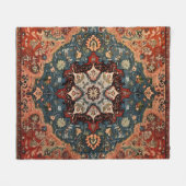 オリエンタルペルシャカーペットスノーフレーク フリースブランケット (正面(横))