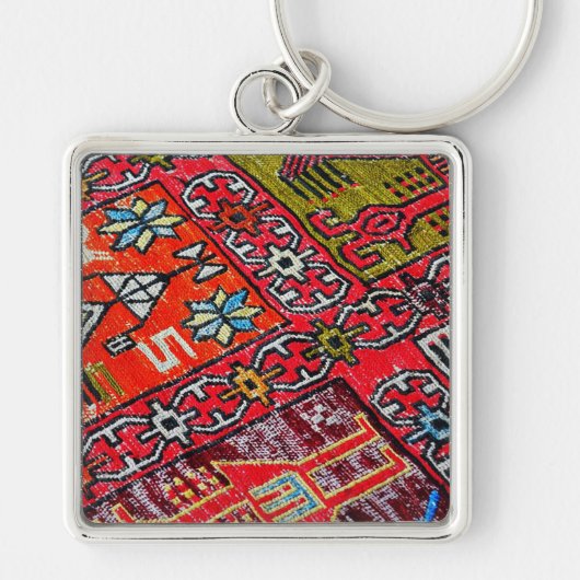 オリエンタルペルシャ、トルコ模様、カーペット キーホルダー (正面)
