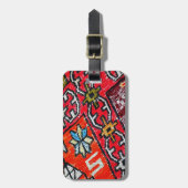 オリエンタルペルシャ、トルコ模様、カーペット ラゲッジタグ (正面縦)