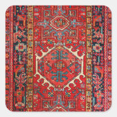 オリエンタルペルシャ、トルコ模様、赤 スクエアシール (正面)
