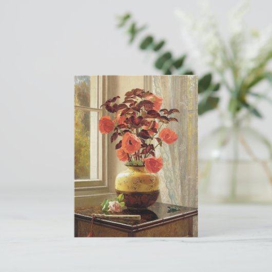 オリエンタルポピーとコレウス | Jessica Hayllar ポストカード (スタンド正面)