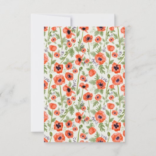 オリエンタルポピーの花 水彩パターン 出欠カード (裏面)