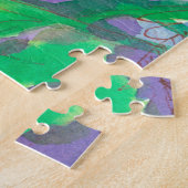 オリエンタルポピー花ガーデン水絵画色 ジグソーパズル (側面)