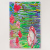 オリエンタルポピー花ガーデン水絵画色 ジグソーパズル (縦)