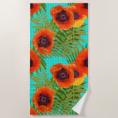 オリエンタルポピー ビーチタオル (正面)