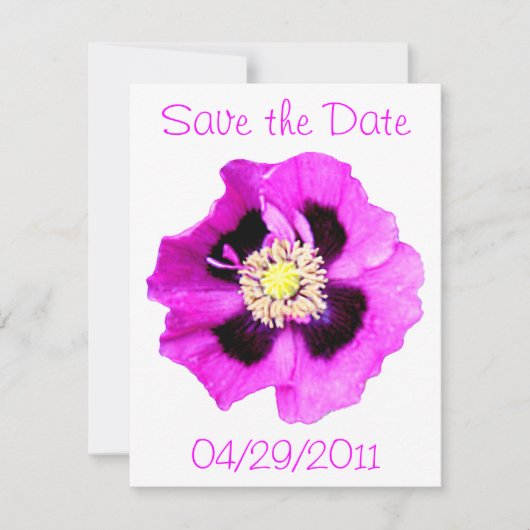 オリエンタルポピー「Save the Date」発表 白 招待状 (正面)