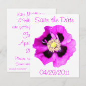 オリエンタルポピー「Save the Date」発表 白 招待状 (正面/裏面)