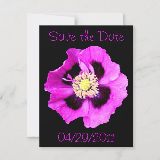 オリエンタルポピー「Save the Date」発表 黒 招待状 (正面)