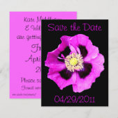 オリエンタルポピー「Save the Date」発表 黒 招待状 (正面/裏面)