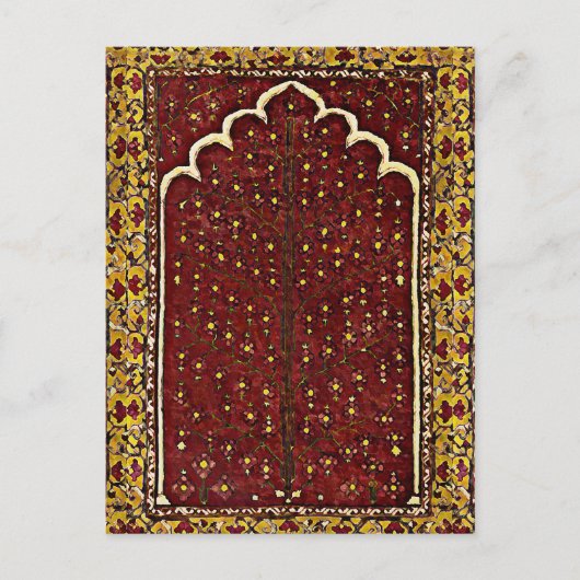 オリエンタルラグのような見た目 - 聖なる木のモチーフ ポストカード (正面)