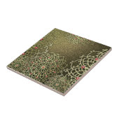 オリエンタルラグジュアリーインディアン金ゴールドジュエードフローラマンダラ タイル (側面)