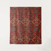 オリエンタルラグデザイン(赤と青) タペストリー (正面)