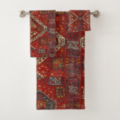 オリエンタルラグデザイン（赤と青） バスタオルセット (インサイチュ)