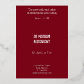 オリエンタルラグ モスク - イフタールのディナー 箔招待状 (裏面)