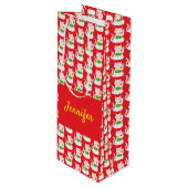 オリエンタルラッキーキャット名前をカスタムする ワインギフトバッグ (正面アングル)