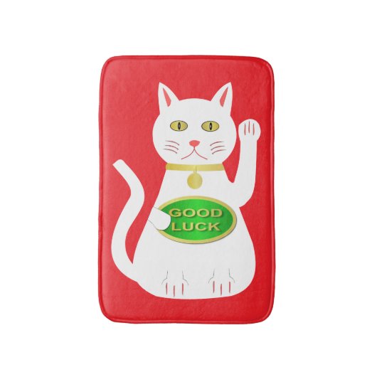 オリエンタルラッキーキャット バスマット (正面縦)