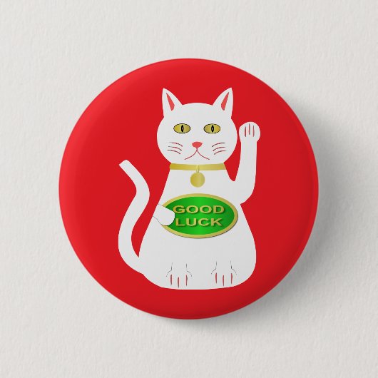 オリエンタルラッキーキャット 缶バッジ (正面)