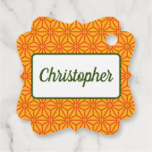 オリエンタルレッドイエローアサノハ日本柄 フェイバータグ (裏面)