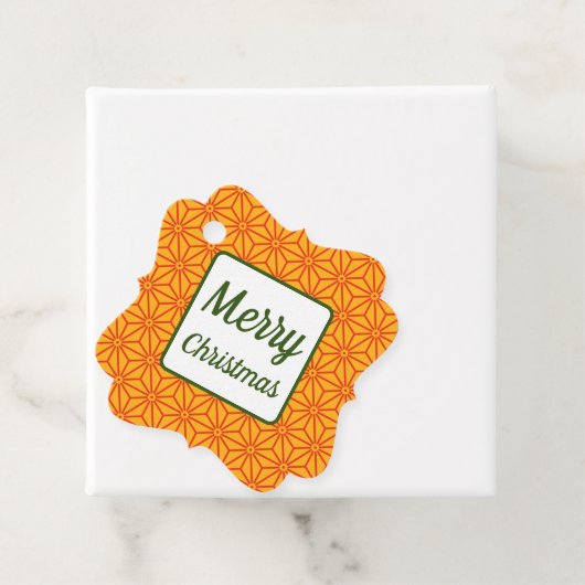 オリエンタルレッドイエローアサノハ日本柄 フェイバータグ (インサイチュ)