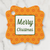 オリエンタルレッドイエローアサノハ日本柄 フェイバータグ (正面)