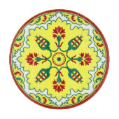 オリエンタルレッドイエローグリーンオットマントルコ語チューリップ カッティングボード (正面)