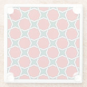 オリエンタルレッドグリーンアラビア語エジプト幾何学模様 ガラスコースター (裏面)