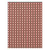 オリエンタルレッドグリーンボウタイ幾何学模様 テーブルクロス (正面)