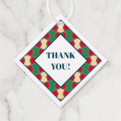 オリエンタルレッドグリーンボウタイ幾何学模様 フェイバータグ (裏面)