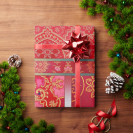 オリエンタルレッドゴールデンパターン – ラッピング紙 ラッピングペーパー