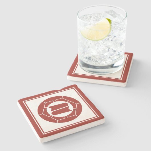 オリエンタルレッドジャパン服部家門ベクトルアート ストーンコースター (横)