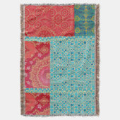 オリエンタルレッドターコイズパターン – ブランケット (正面縦)