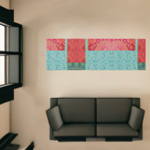 オリエンタルレッドターコイズパターン – ラグ、ランナー