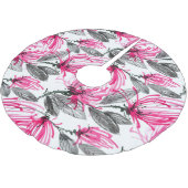 オリエンタルレッドフラワー:水彩模様。 ブラッシュドポリエステルツリースカート (アングル)