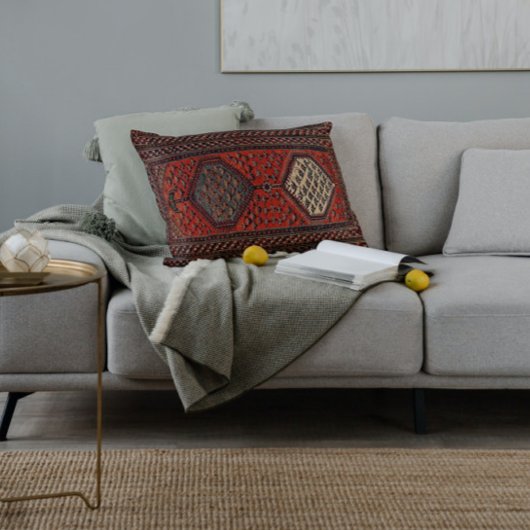 オリエンタルレッドランナーパターンno2 ランバークッション