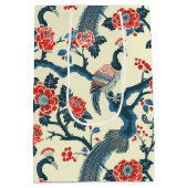 オリエンタルレッド&ブルーフローラピーコック抱き枕 ミディアムペーパーバッグ (裏面)