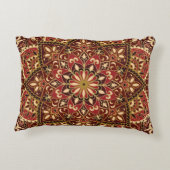 オリエンタルレッド：ヴィンテージフローラカーペット アクセントクッション (裏面)