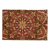 オリエンタルレッド：ヴィンテージフローラカーペット 枕カバー (裏面)