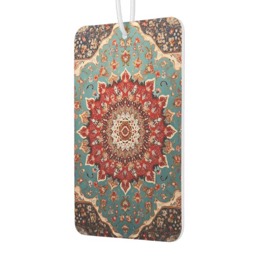 オリエンタルレトロペルシャパターンレッドクリームブルー カーエアーフレッシュナー (左)