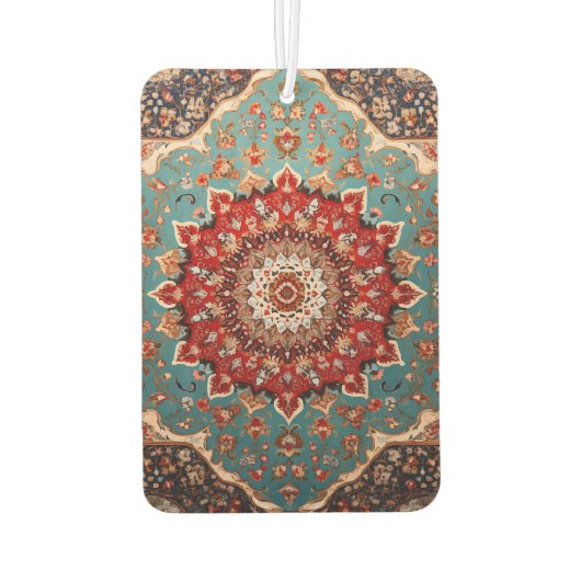 オリエンタルレトロペルシャパターンレッドクリームブルー カーエアーフレッシュナー (裏面)