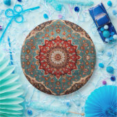 オリエンタルレトロペルシャパターンレッドクリームブルー ペーパープレート (パーティー)