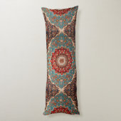 オリエンタルレトロペルシャパターンレッドクリームブルー ボディピロー (裏面 (縦))