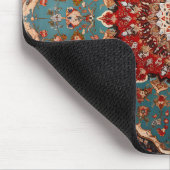 オリエンタルレトロペルシャパターンレッドクリームブルー マウスパッド (コーナー)