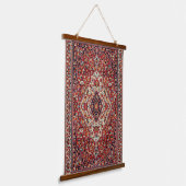 オリエンタルワインレッドカラフルフローラペルシアテブリズ 吊り下げ型タペストリー (傾斜あり)