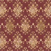 オリエンタルヴィンテージダマスクパターン – 赤と金ゴールド シール (正面)