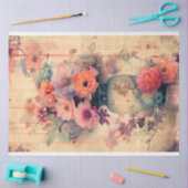 オリエンタルヴィンテージ花瓶&フローラ 日本の 薄葉紙 (クラフト)