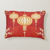 オリエンタル中国のランタンイラストレーション アクセントクッション (裏面)